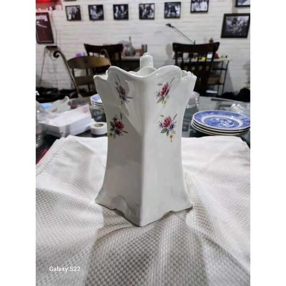 Vintage ceramic creamy white pitcher with Handpainted floral bouquets . size is - Picture 4 of 7